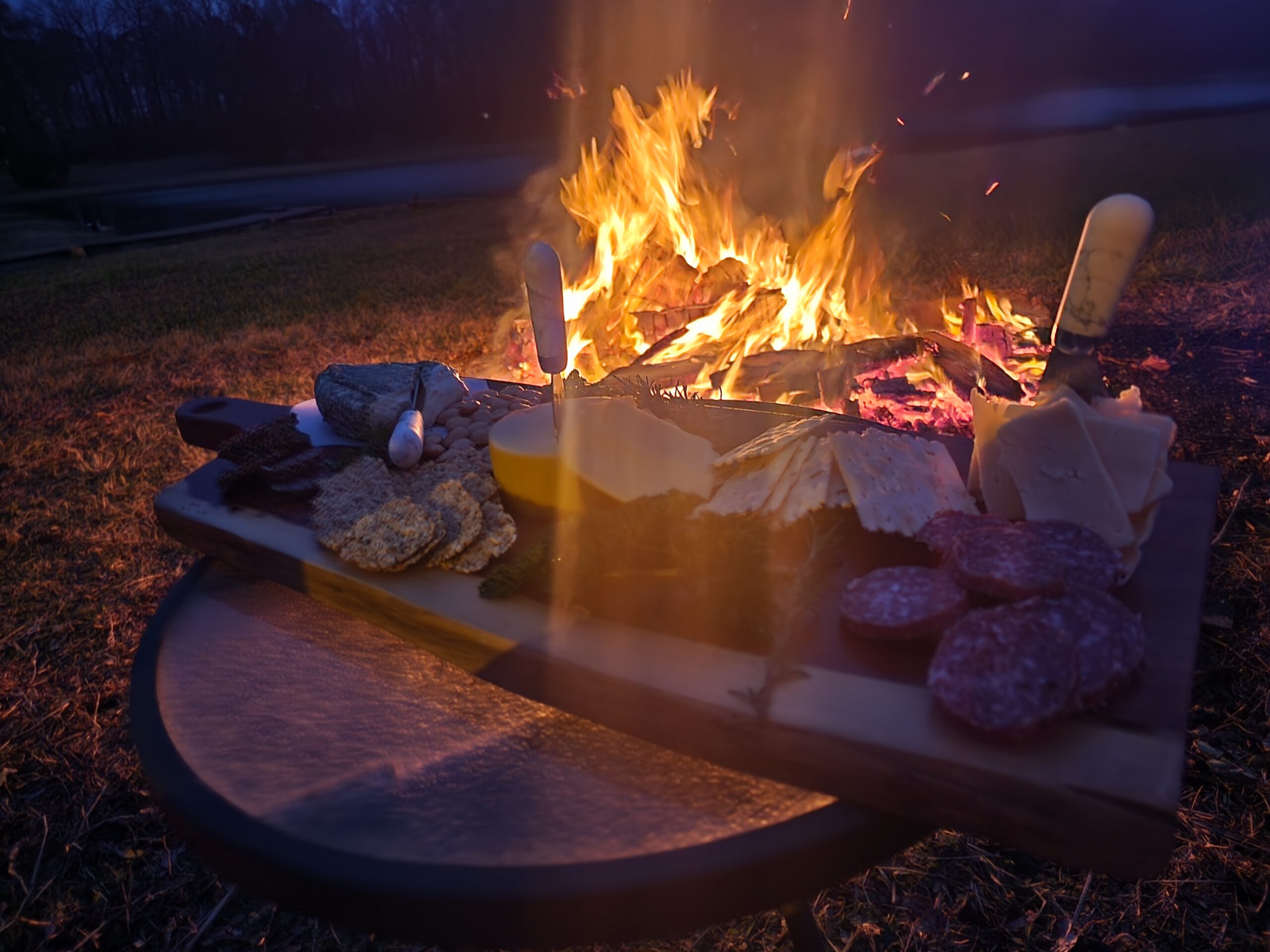 Food and fire outdoors at LiveStrong